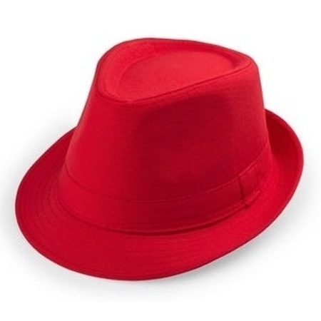 2x Red trilby hat for adults