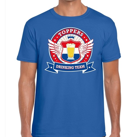 Blauw Toppers drinking team t-shirt heren