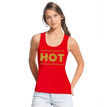 Hot tanktop red with gold women