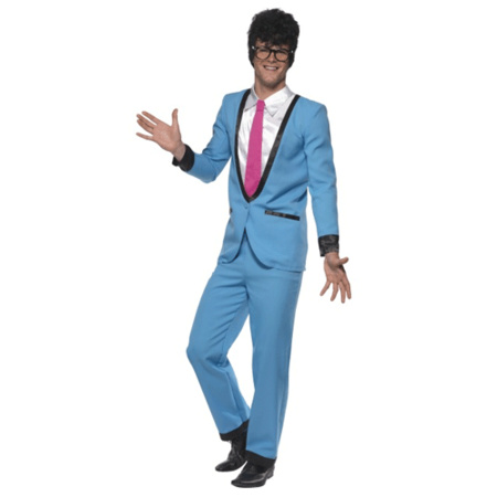 Het is goedkoop lichtgewicht spek Jaren 50/fifties blauwe tuxedo verkleed kostuum voor heren - de officiÃ«le  Toppers in concert winkel