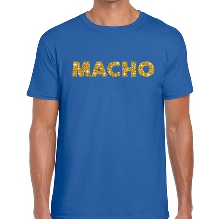 Macho gold glitter t-shirt blue for men