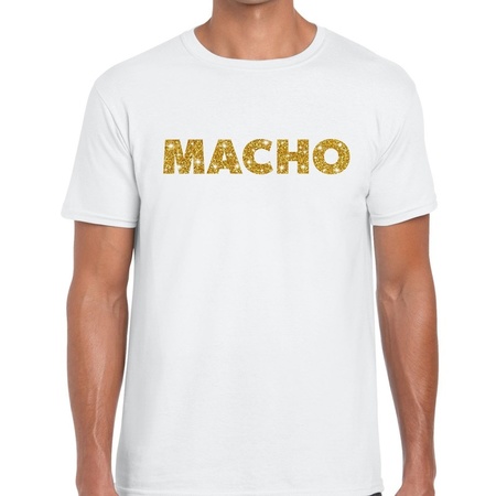 Macho gold glitter t-shirt white for men