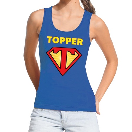 Super Topper logo tanktop / mouwloos shirt blauw dames